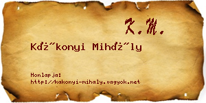 Kákonyi Mihály névjegykártya